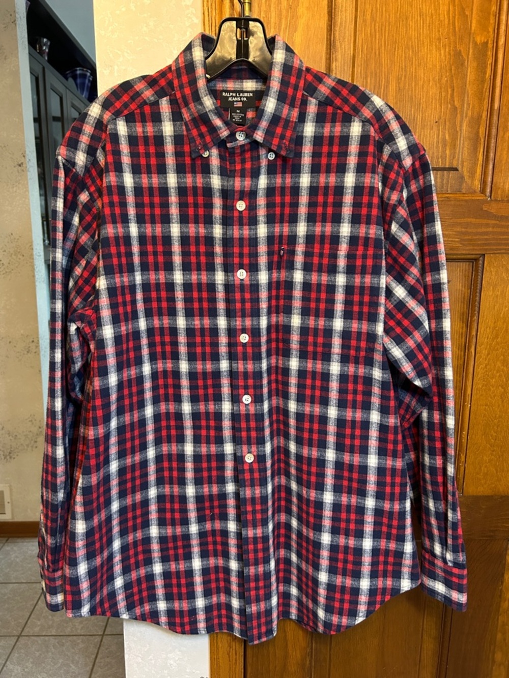 Ralph Lauren Red & Black Plaid Flannel Button-Down Shirt
